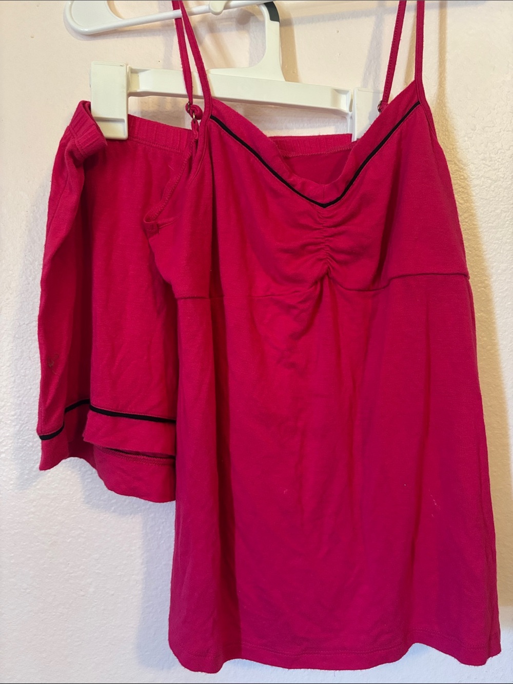 Gilligan & O'Malley Hot Pink Chemise and Short Pajama Set
